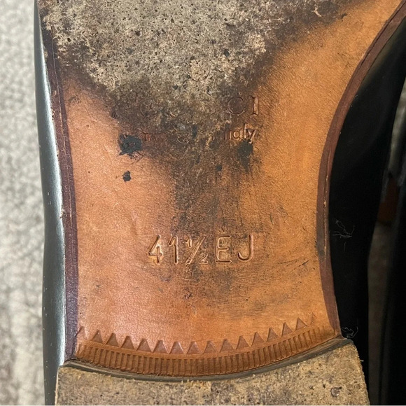 GUCCI Men’s  Black Leather Loafers with Logo, style 181797, size 41.5 / 8 - Picture 10 of 12